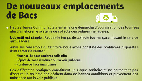 NOUVEAUX EMPLACEMENTS BACS